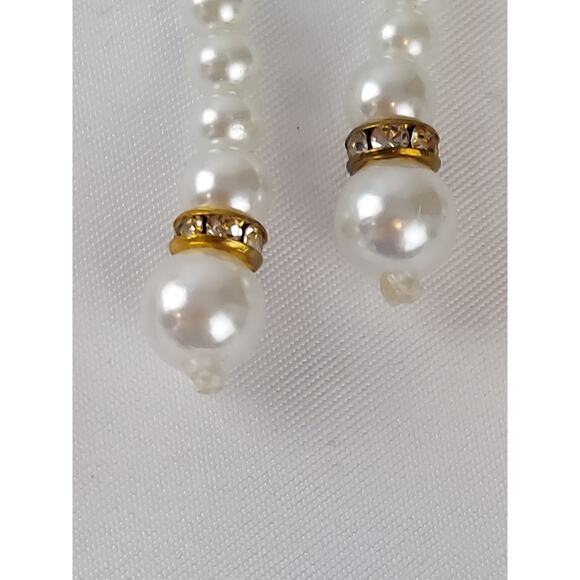 Plunder Design Gold Tone Faux Pearl Bead Dangle & Charm Necklace Statement Piece - Picture 7 of 7